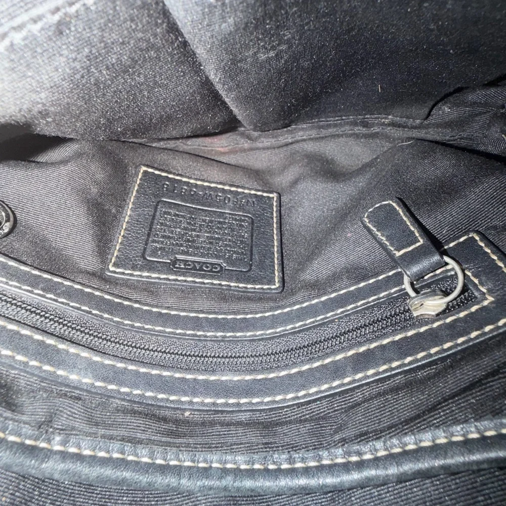 VTG Coach 6818 Soho Demi Shoulder Bag Black Signature C Jacquard Canvas Leather